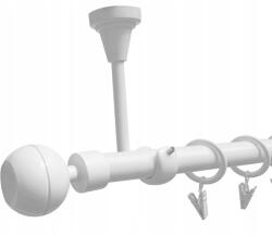 ESTAdeco Függönykarnis Szimpla Mennyezeti Fém fehér színű mix végek 19 mm 140 cm (karnisz I SUFIT 19mm Biały MIX)