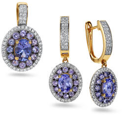  Arany briliáns csiszolású gyémánt szett tanzanit 0, 940 ct Rea KU1488YS