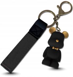 EdiBazzar Kulcstartó táskához, fekete mackó, szintetikus anyag, nemesfém ötvözet (Breloczek Do Kluczy Zwierzak Miś)