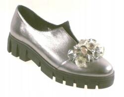 Laura Messi 2535 Ezüst Félcipő 37-ES Méret (2535)