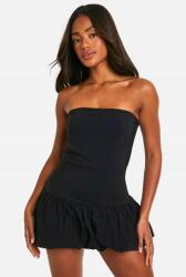 Boohoo XC14203 Boohoo Fekete Bő Szabású Nyitott Vállú Overál (29) XXL