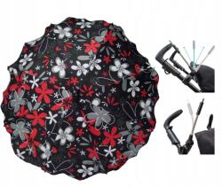 Skyline Babakocsi napernyő, fekete-piros, kerek, 75 cm, UV50 szűrő (PS2016s0013)