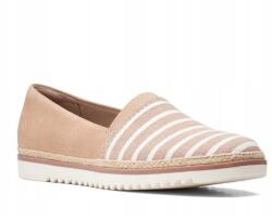 Clarks Bézs Csíkos Bebújós Női Félcipő Bőrrel 36 J3V (59360)