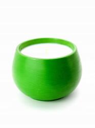  Natúr szójagyertya - illatos, zöld gipsz edény, ajándék