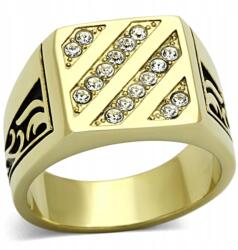 ArtWings Arany férfi gyűrű cirkóniákkal cirkónia díszítéssel 26 27 28 316 L-es méret (SYG1)