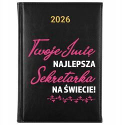 FunnyCase Könyvnaptár 2026 Legjobb Titkárnő Fekete tervező Ajándék Wz (Kalendarz Czarny NAJLEPSZA SEKRETARKA)