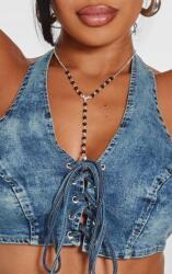 Prettylittlething LC93307 Crop Top Farmer Bralet Fűző Prettylittlething (12) Xs