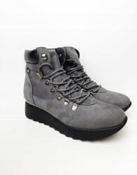 XTI Fűzött Bakancs, Size 37, szürke, platformon, gyártói doboz (48487)