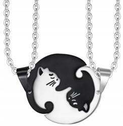  Nyaklánc Sebészeti acél Best pároknak 2db női ezüst fekete Macskák Cica (5905204482711)