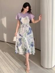 Dazy Ruha, MIDI, virágmintás, öv, Size 36