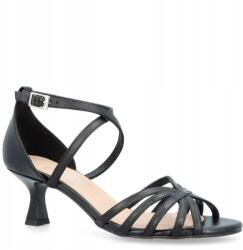 Kotyl Bőr szandál alacsony sarkú tánchoz Kotyl 3823 Fekete 37 (KOTYL 3823 CZARNY LICO)