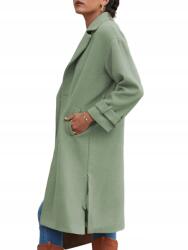 Shein Menta Kabát Gombos Öv Zsebek Kivágások Az Oldalán 38M__M