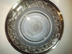  Mintás üveg reggeliző tányér 20 cm dekoratív sötétszürke (Talerz śniadaniowy szklany we wzorki)