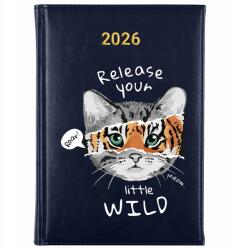 FunnyCase Könyvnaptár 2026 Little Wild sötétkék határidőnapló tervező ajándék Wz (Kalendarz Granatowy LITTLE WILD)