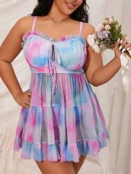 Shein LC71115 Shein Kétrészes Tankini Fodros Fürdőruha 46-OS