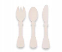 Bamboom gyerek evőeszköz szett bioműanyagból krémszínű ergonómikus (8054117839710)