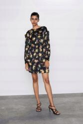 ZARA Szatén Ruha Mini Virágok (L) (338940)