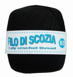Sajnóg Kordonek Filo di Scozia 8/3 -100g/450m fekete 501 (Filo di Scozia 8/3)
