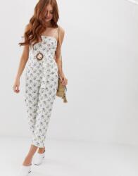  Overál Fehér Virágok Pamut Casual