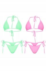 Prettylittlething 2CSOMAG Kétrészes Fürdőruha Rózsaszín Zöld Prettylittlething 40
