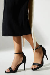 Coast Fekete Szatén Magas Sarkú Szandál Pántos Csattal Coast 40 (BCC09603)