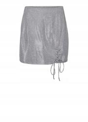 Somethingnew Fényes Mini Szoknya, Size L, ezüst, poliészter (562829)