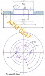 ATM Mikoda Tárcsa Ham. prz. skoda 0247/ATM