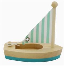  Mini fa vitorlás hajó (kék-natúr)