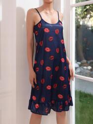 Shein Hálóing Sötétkék Piros Ajkak Fodros 34 Xs__xs