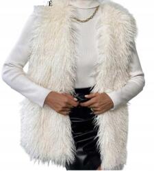 Shein Fehér Elegáns Szőrmés Mellény Rugalmasság Nélkül, Casual 38M__M