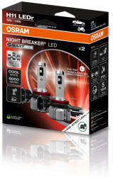 OSRAM Set 2 Becuri LED OSRAM Night Breaker LED SMART H11 Street Legal , Omologare ECE R37, 12V, 14W (64211DWNBSM-ECE-2HB)