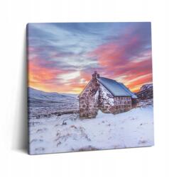 Wallfluent Fotó Vászonkép Dolgozószoba Kortárs házikó a havas hegyekben 60x60 cm (010030010270000075642)