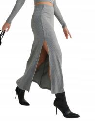 Reserved TR24407 Bordázott Szoknya Maxi Magas Derekú Csillámos Cérna Slicc Xs