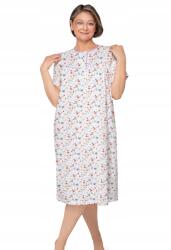 Martel Bogna rövid ujjú női hálóing 203 wz. 25 Martel M fehér-lila (Koszula damska krótki rękaw dla seniorki)