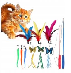  Színes Macskajáték Szett 11 Részes Macskamenta Horgászbot És Orsó (Z0035)