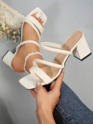 Shein Elegáns Krémszínű Sarkú Flip-flop Papuk Casual 36 __36 (sx2401040061662646)