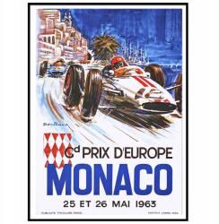  Grand Prix Monaco Mai 1963 Sorozat Verseny Poszter A3 (Plakat Samochody Auta Wyścigi)
