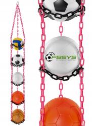 FBSYS X5 labdatartó, 5 labdához, rózsaszín-fekete, 173cm, állítható hosszabbító (fbsys-x5-różowo-czarny)