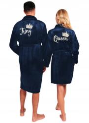  Fürdőköpeny Szett Pároknak Hímzett Fürdőköpeny Ajándék Sötétkék Univerzális (UB-SZL-Z3)