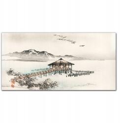 Coloray Vászonkép Tó kunyhó hegyek madarak 100x50 (010030010010000017975)