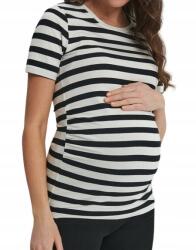 sinsay kismama póló, Size 36, csíkos, fodros, fehér