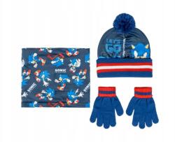 Disney Téli szett (sapka, nyakmelegítő, kesztyű) Sonic a sündisznó, 2200010269 (2200010269)