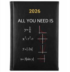 FunnyCase Könyvnaptár 2026 All You Need Is Love Fekete Ajándék Tervező (Kalendarz Czarny ALL YOU NEED IS LOVE)