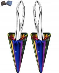 Mennica Świdnicka Fülbevaló Ezüst Lógó Háromszögek Angol Kapcsos Kristályok Ajándék