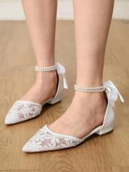 Shein T11209 Cuccoo Gyöngyökkel Díszített Csipkés Cipő (38) 40 (sx25021778624700791)