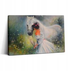 Wallfluent Vászon Falikép Konyha Látványos Gyönyörű Nő Ló 30x20 cm (010030010150000075277)