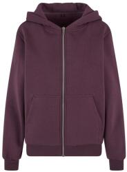 Build Your Brand Puha női cipzáras kapucnis pulóver Fluffy - Szilvaszínű | 3XL (BY290-1000401604)