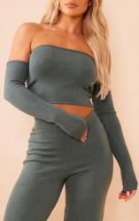 Prettylittlething EC24218 Hosszú Ujjú Kötött Felső Nyitott Vállú Plt (11) L