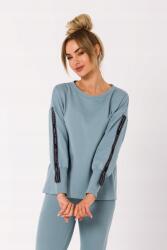 MOE Női Divatos Kapucni Nélküli Melegítőfelső Kék 40 L