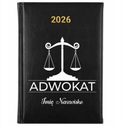 FunnyCase Könyvnaptár 2026 Ügyvéd *név* Fekete Határidőnapló Ajándék Minták (Kalendarz Czarny ADWOKAT *IMIĘ*)